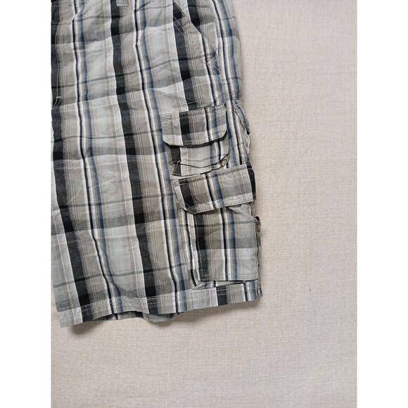 Lee Dungarees Cargo Short Men’s 40 Plaid Brown Blue Black Hiking Outdoor Shorts - Picture 6 of 13